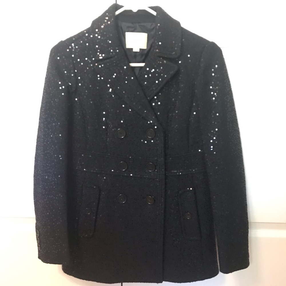 Loft Navy Blue Sequin Jacket